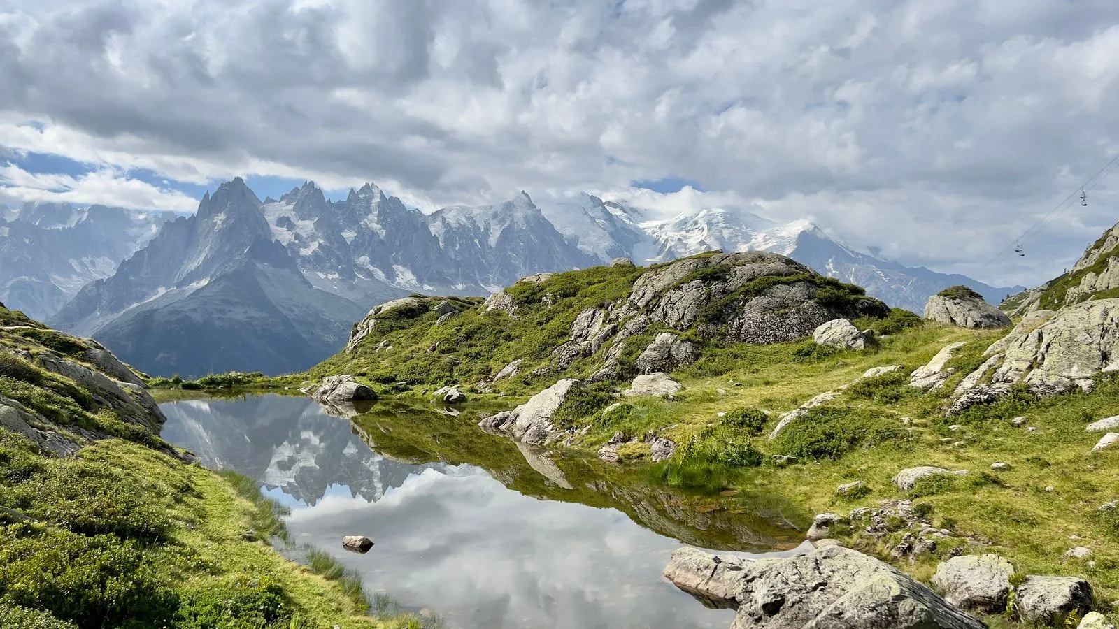 Paysage alpin et reflets à Chamonix